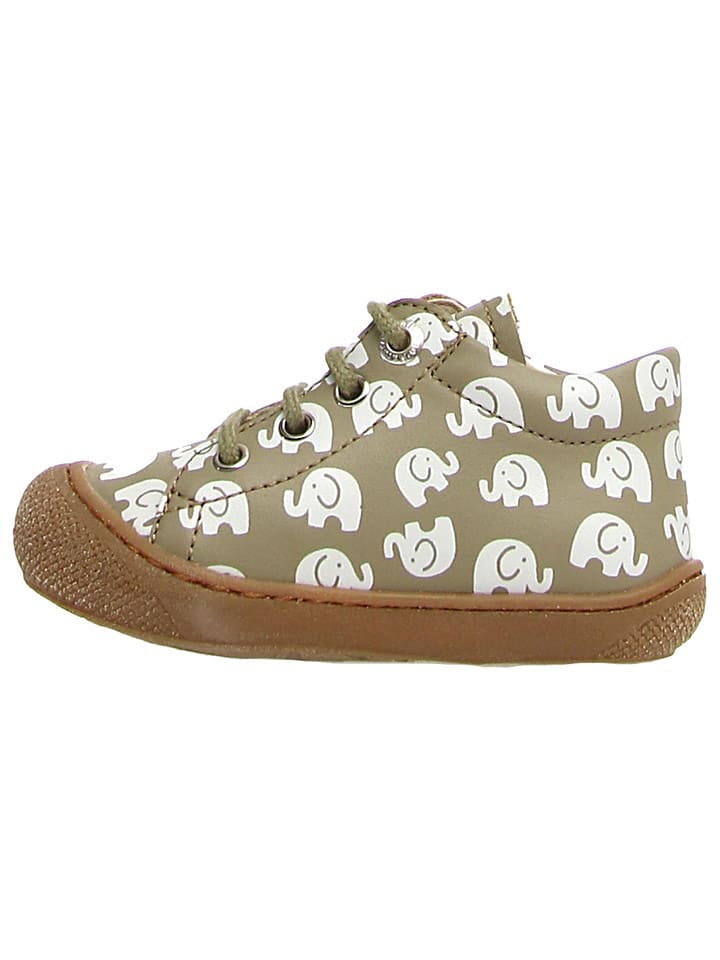 Naturino Skórzane sneakersy "Coco Calf" w kolorze khaki rozmiar: 21