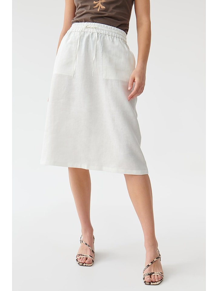 TATUUM Lniana spódnica w kolorze białym rozmiar: 38