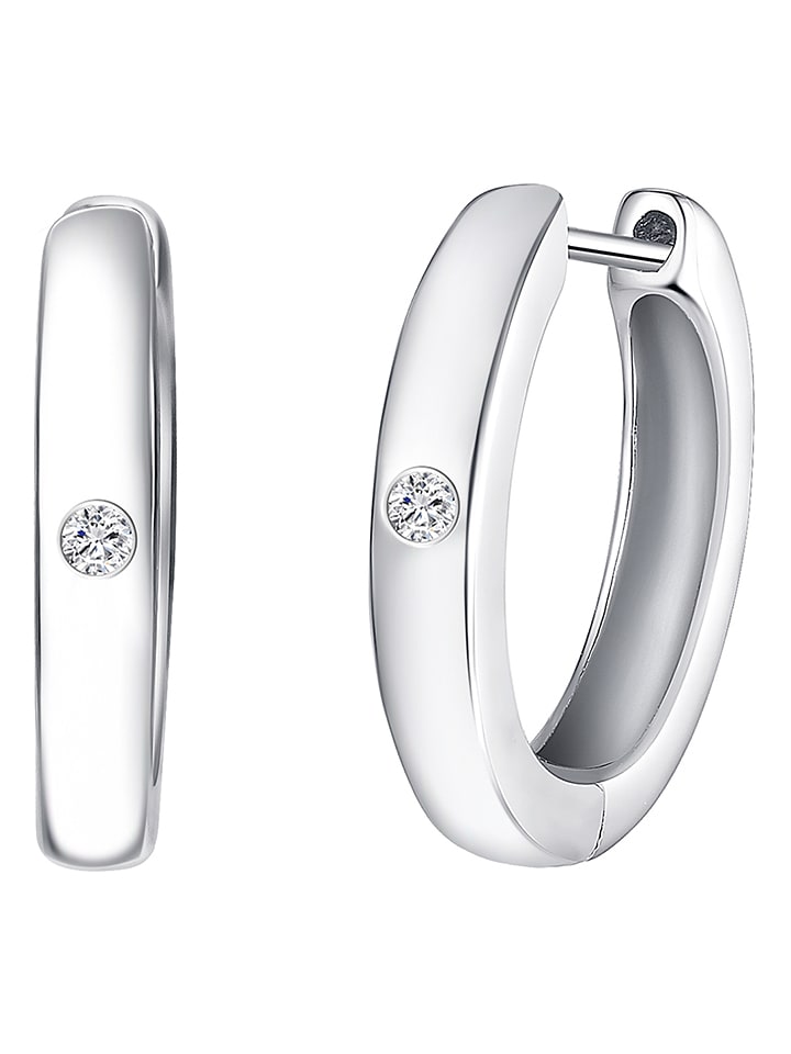 Tess Diamonds Srebrne kolczyki-kreole z cyrkoniami rozmiar: onesize