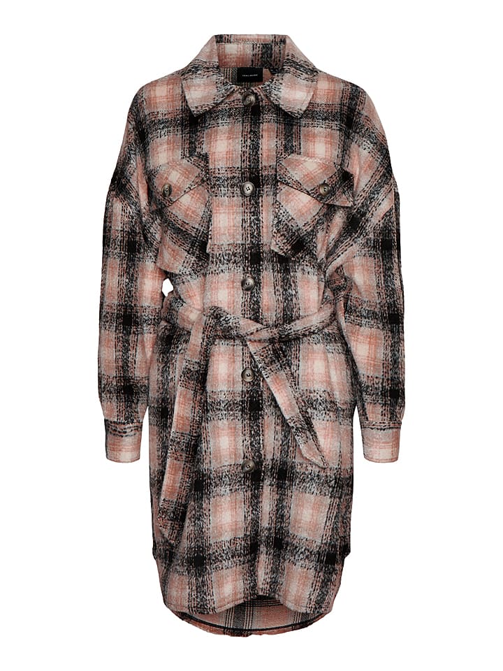 Kurtka koszulowa "Luna" w kolorze jasnoróżowo-czarnym