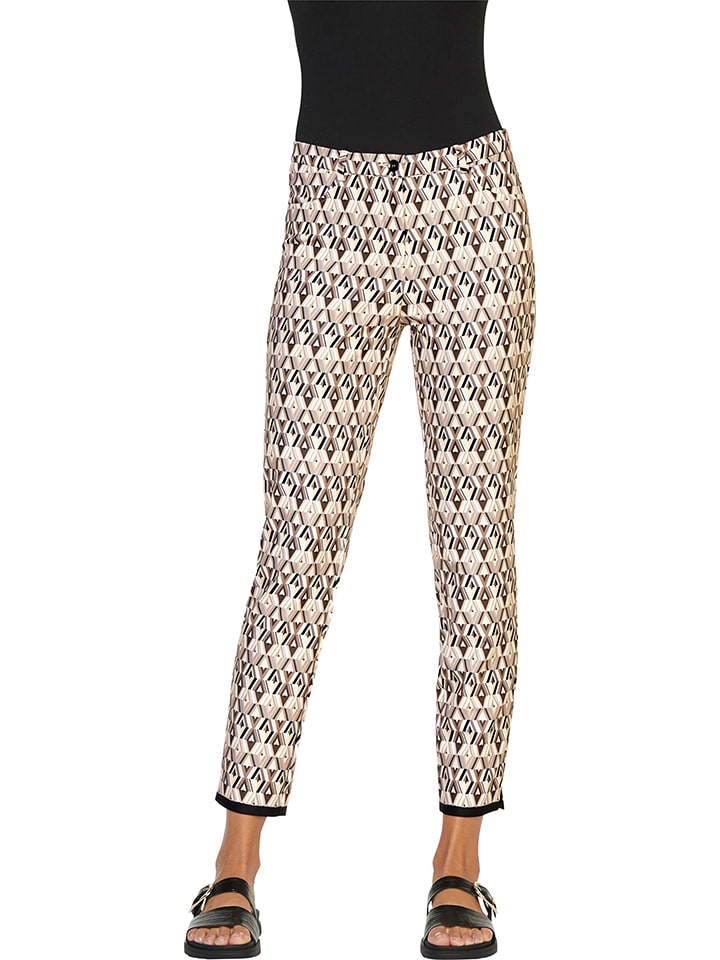 Heine Spodnie w kolorze beżowo-czarnym rozmiar: 38