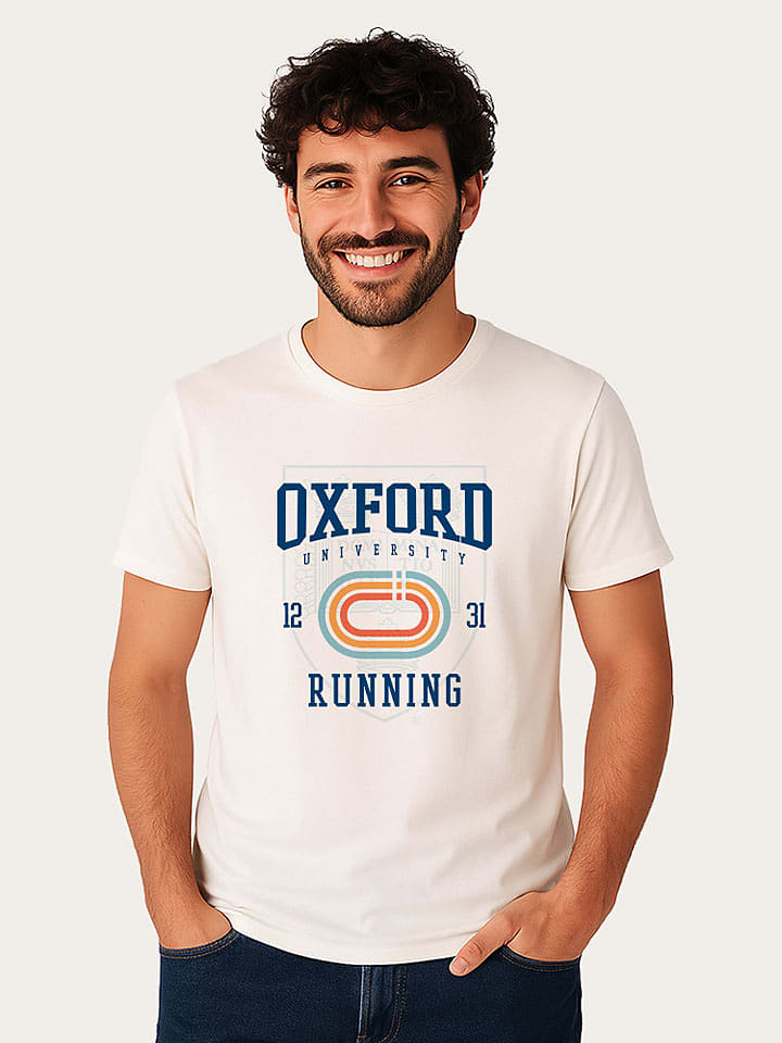 WOOOP Koszulka "Oxford Universite Running" w kolorze białym rozmiar: L