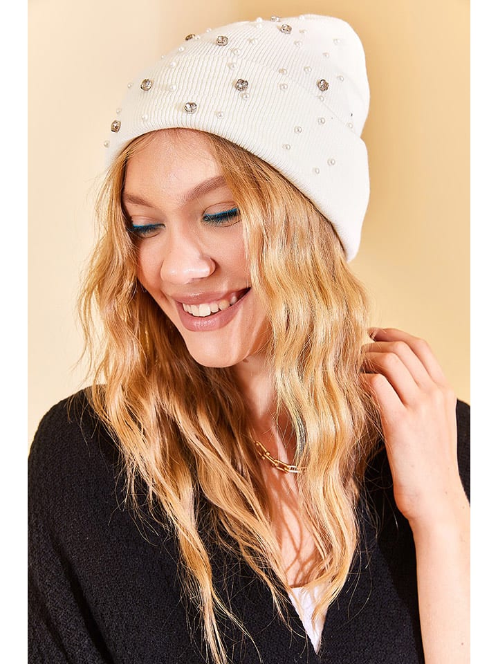 Jumeon Czapka w kolorze białym rozmiar: onesize