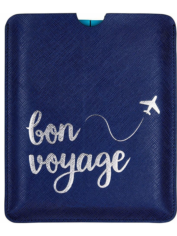 Lustro podróżne w kolorze turkusowo-granatowym