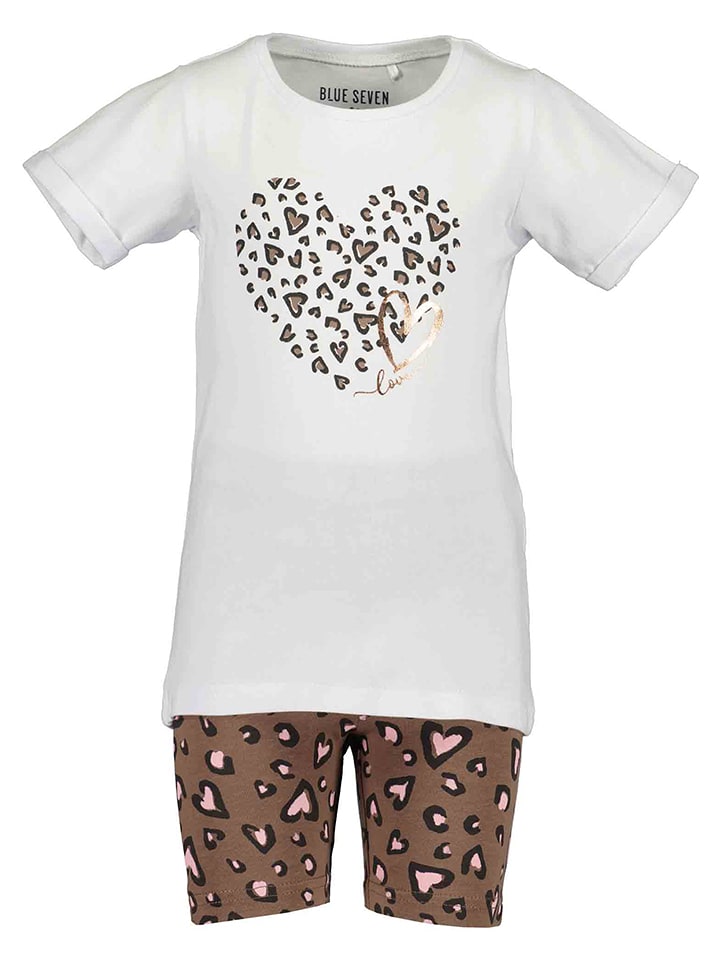 Blue Seven 2-częściowy zestaw w kolorze jasnobrązowo-białym rozmiar: 98