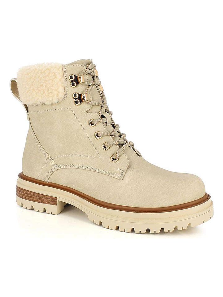 Kimberfeel Botki zimowe "Tatiana" w kolorze kremowym rozmiar: 40