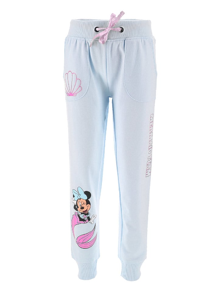 Disney Minnie Mouse Spodnie dresowe "Minnie" w kolorze jasnoróżowo-błękitnym rozmiar: 98