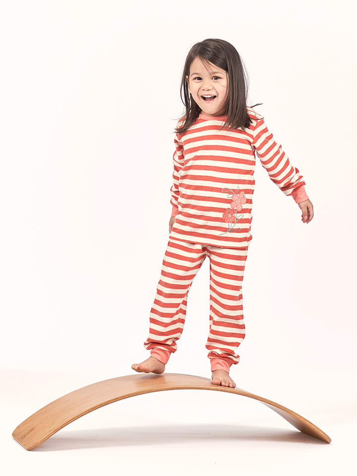 Sense Organics Piżama "Long John" w kolorze czerwono-beżowym rozmiar: 104