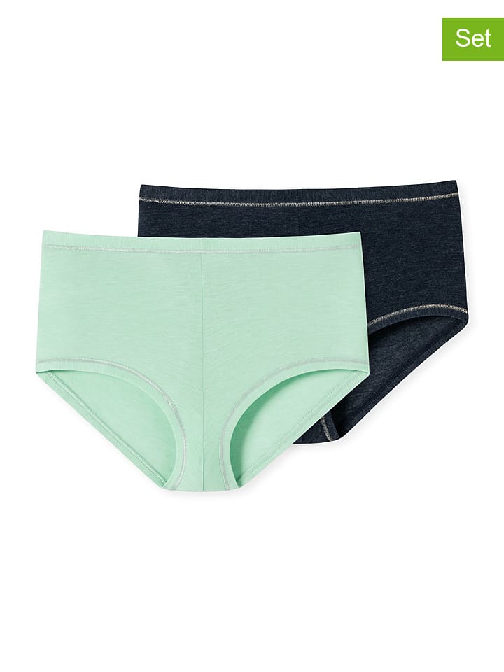 Schiesser Majtki (2 pary) w kolorze miętowo-granatowym rozmiar: 176