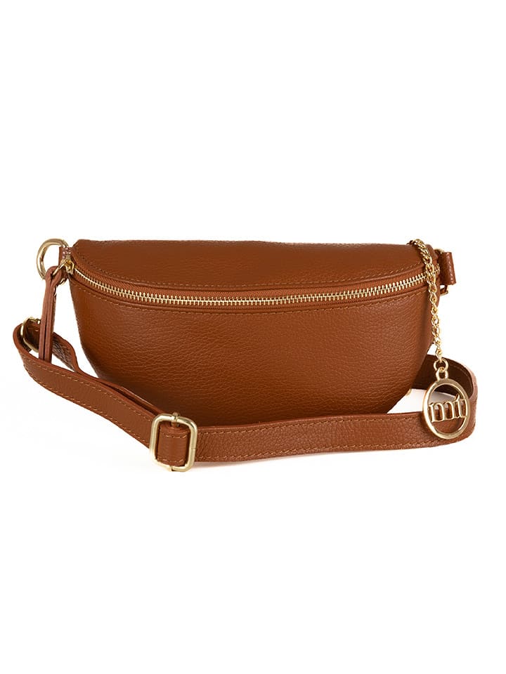 Mia Tomazzi Skórzana saszetka "Perugino" w kolorze jasnobrązowym - 23 x 13 x 2 cm rozmiar: onesize