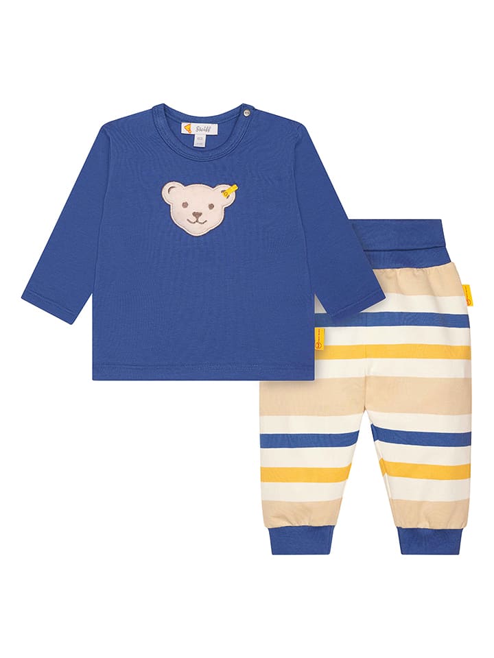 Steiff 2-częściowy zestaw w kolorze niebiesko-żółtym rozmiar: 86