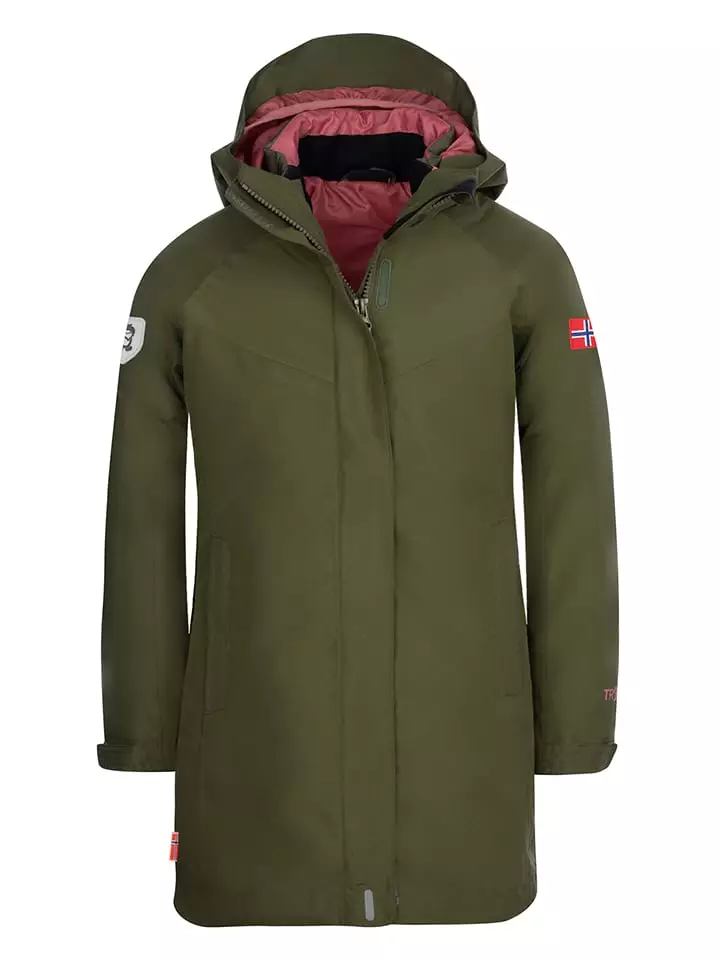 Trollkids Kurtka funkcyjna 3w1 "Senja" w kolorze khaki rozmiar: 104
