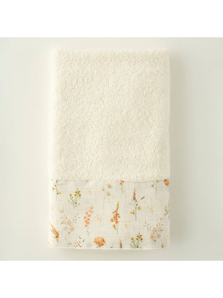 BELLA MAISON Ręcznik "Floris" w kolorze kremowym do rąk - 90 x 50 cm rozmiar: onesize