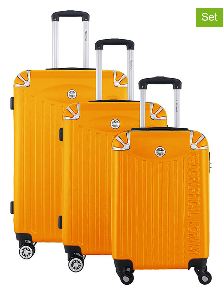 Geographical Norway Walizki (3 szt.) "Softless" w kolorze pomarańczowym rozmiar: onesize