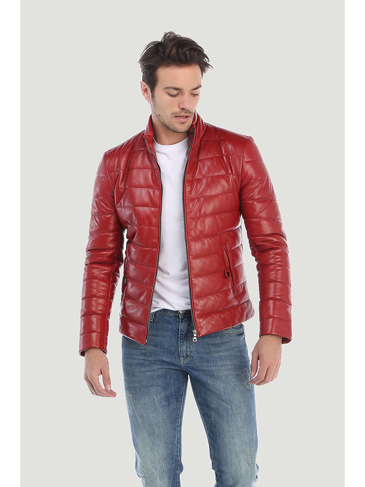GIORGIO DI MARE Skórzana kurtka w kolorze czerwonym rozmiar: M