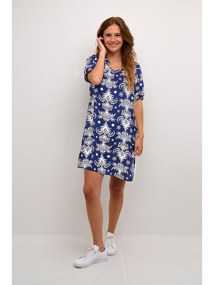 CULTURE Tunika "Masha" w kolorze granatowo-kremowym rozmiar: L/XL