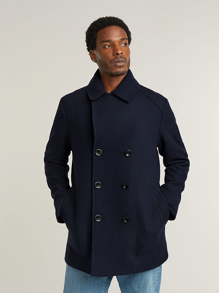 G-Star Wełniana kurtka w kolorze granatowym rozmiar: L