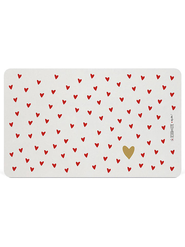 Design@Home Taca "Little Hearts" w kolorze białym - dł. 23,5 x 14,5 cm rozmiar: onesize