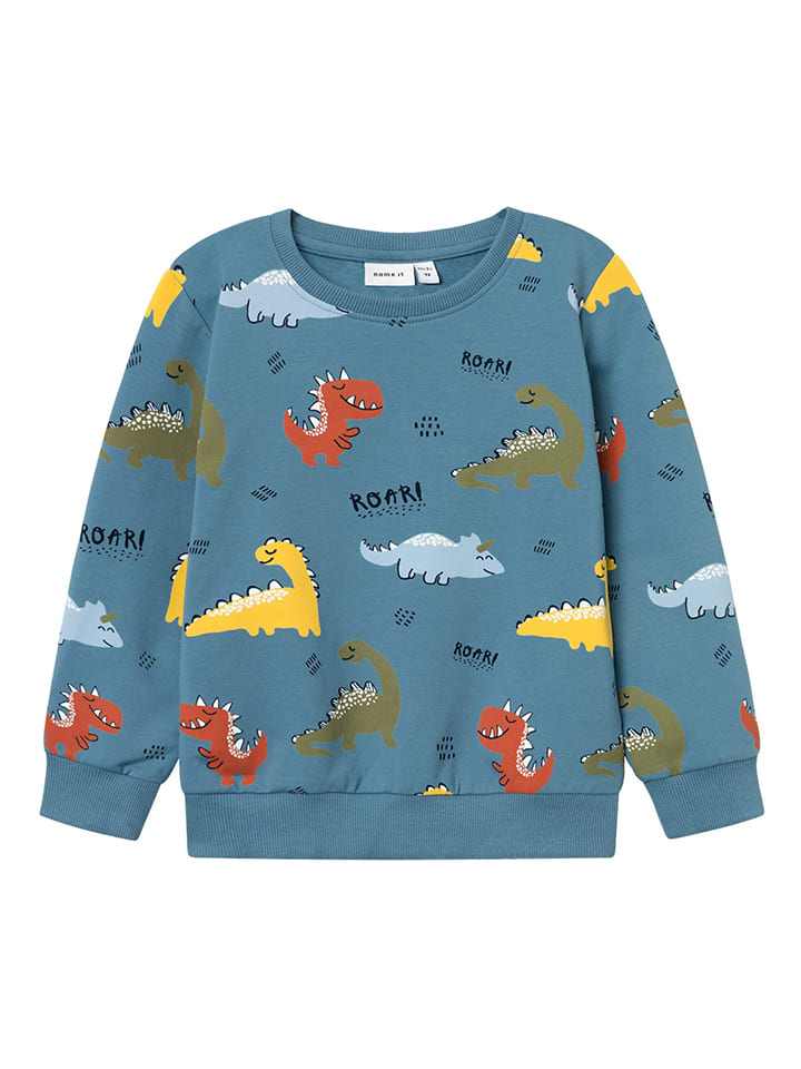 name it Bluza "Himmel" w kolorze niebieskim ze wzorem rozmiar: 98