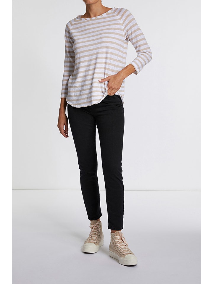 Rich & Royal Koszulka w kolorze beżowo-białym rozmiar: S