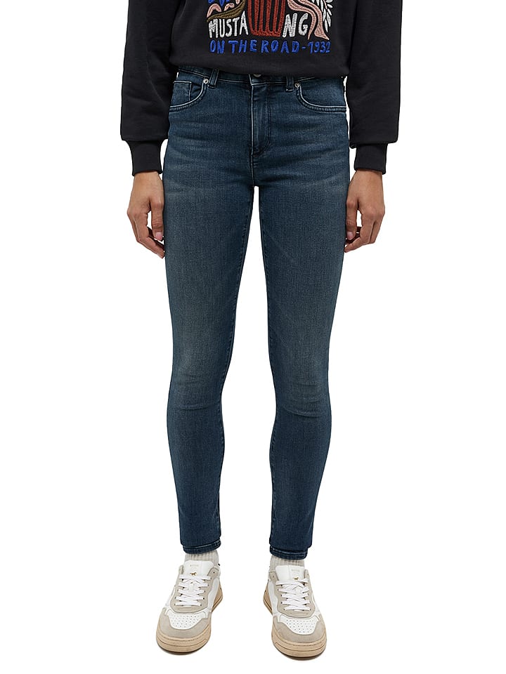 Mustang Dżinsy "Jasmin" - Skinny fit - w kolorze granatowym rozmiar: W28/L34
