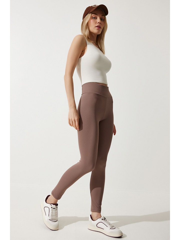 Happiness Istanbul Legginsy w kolorze brązowym rozmiar: 42