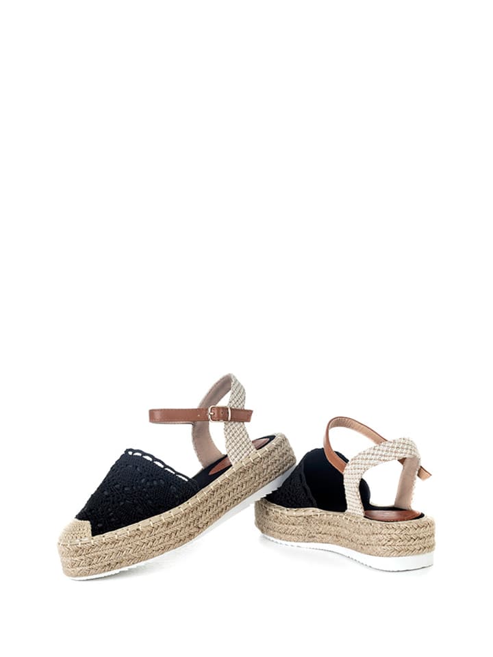 Espadryle w kolorze czarno-brązowym