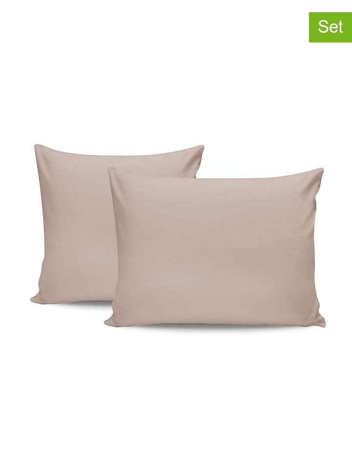 MIX&MATCH Poszewki renforcè (2 szt.) w kolorze beżowym na poduszkę rozmiar: 80x80 cm