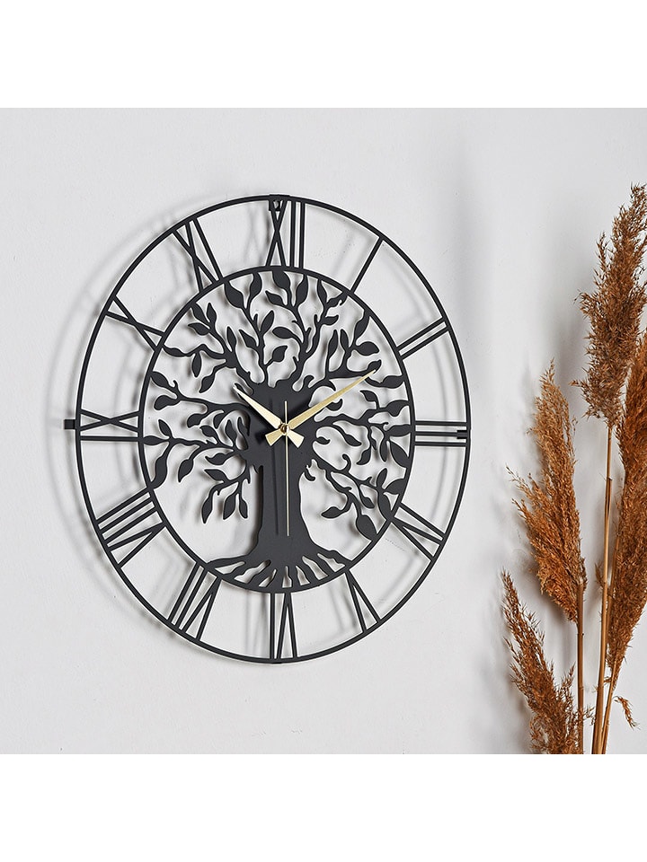 ABERTO DESIGN Zegar ścienny "Vita" w kolorze czarnym - Ø 41 cm rozmiar: onesize