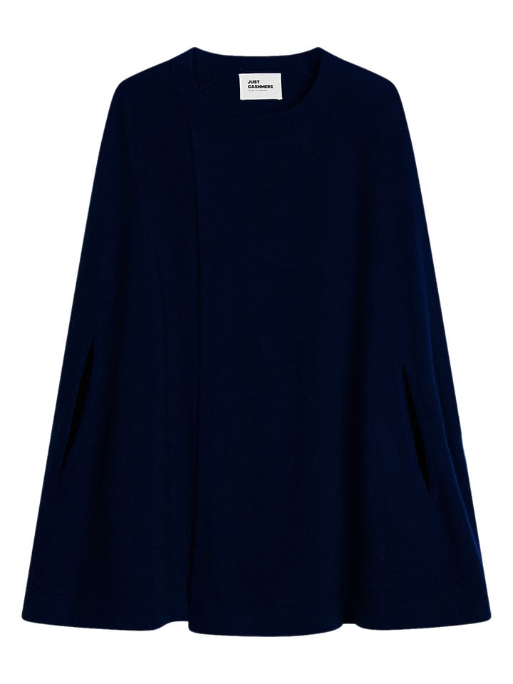 Just Cashmere Kaszmirowa narzutka "Alloa" w kolorze granatowym rozmiar: L/XL