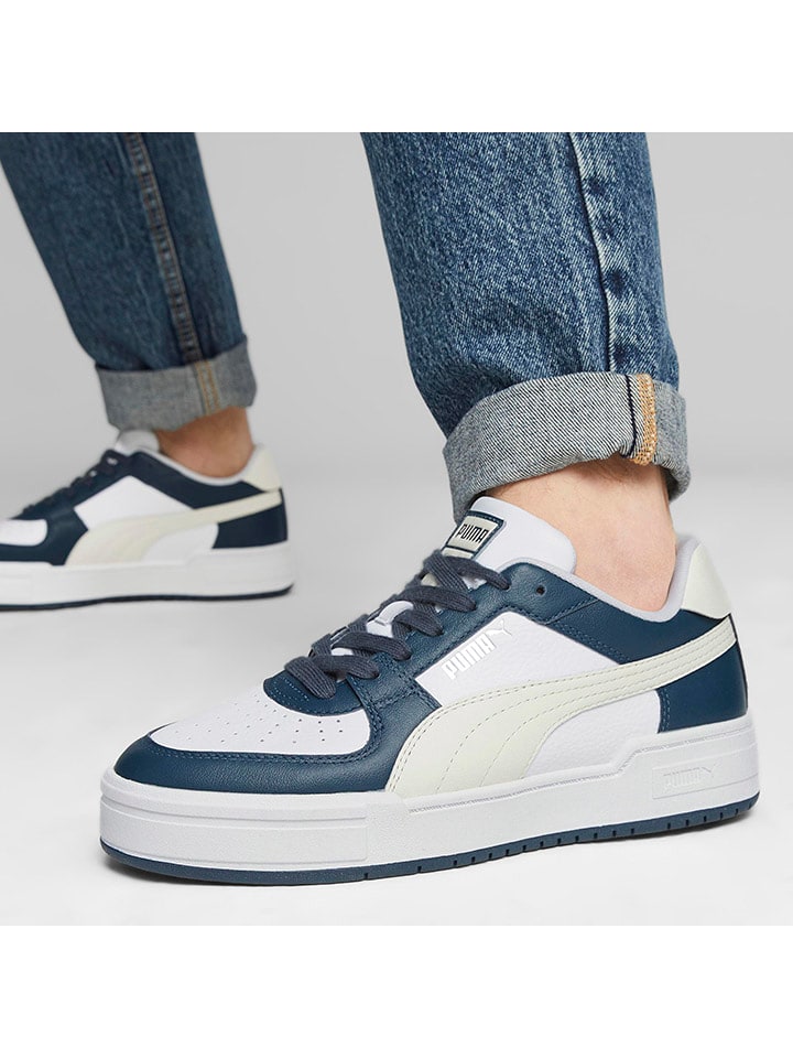 Puma Skórzane sneakersy "CA Pro Classic" w kolorze biało-granatowym rozmiar: 44,5