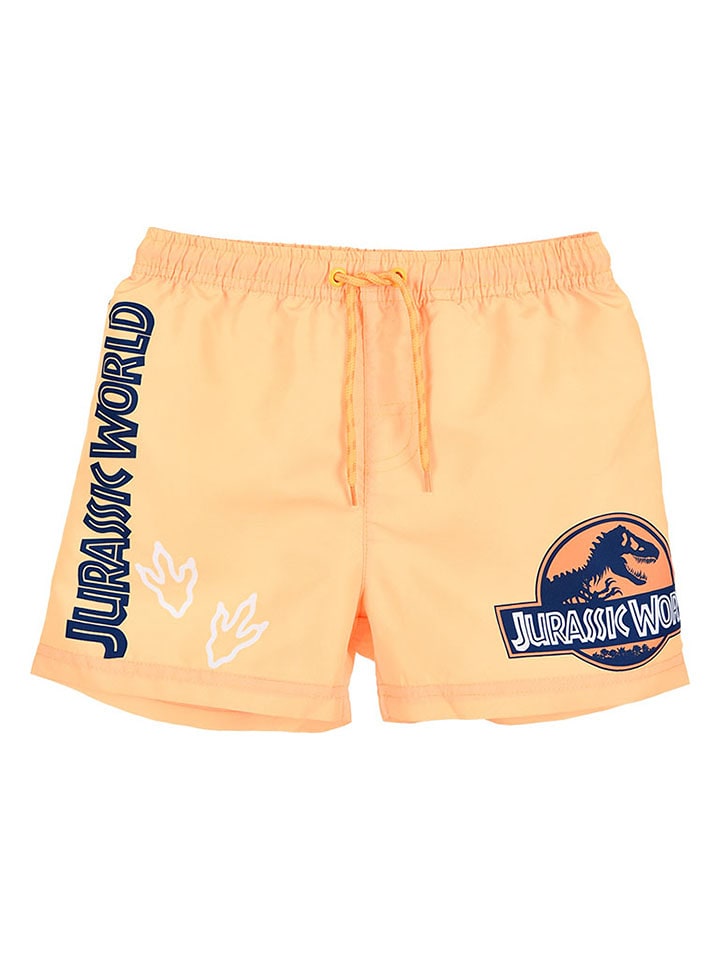 Jurassic World Szorty kąpielowe "Park Jurajski" w kolorze pomarańczowym rozmiar: 98