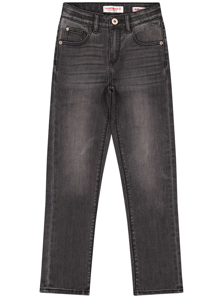 Vingino Dżinsy "Cristie" - Regular fit - w kolorze antracytowym rozmiar: 134
