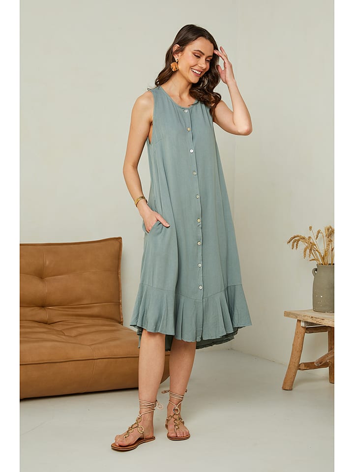 Pure Cotton Sukienka w kolorze khaki rozmiar: S/M