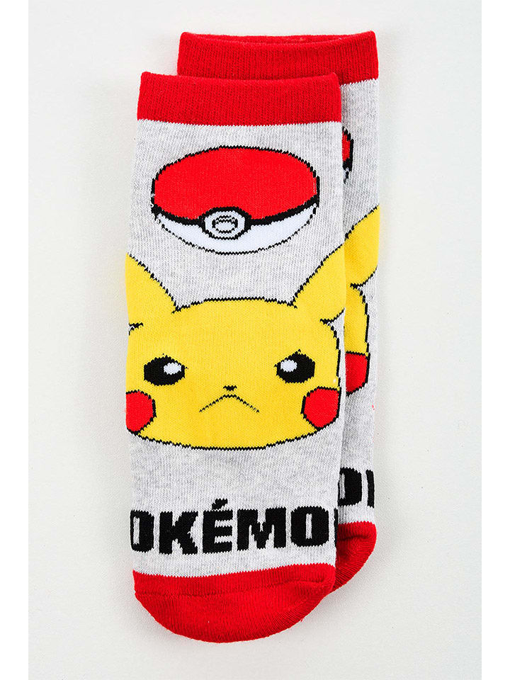 Pokémon Skarpety "Pokemon" w kolorze szaro-czerwonym rozmiar: 31-34