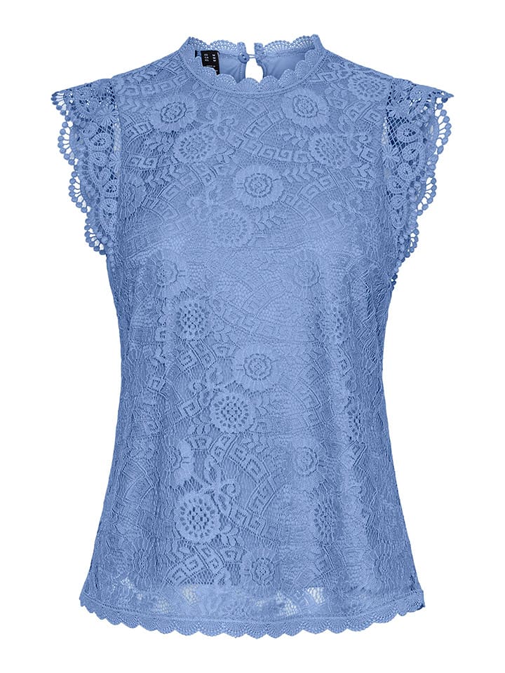 Pieces Bluzka "Colline" w kolorze niebieskim rozmiar: L