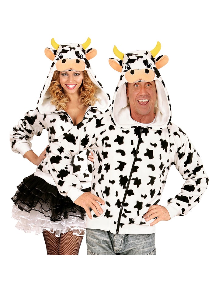 Carnival Party Polarowa kurtka kostiumowa "Cow" w kolorze czarno-kremowym rozmiar: S/M