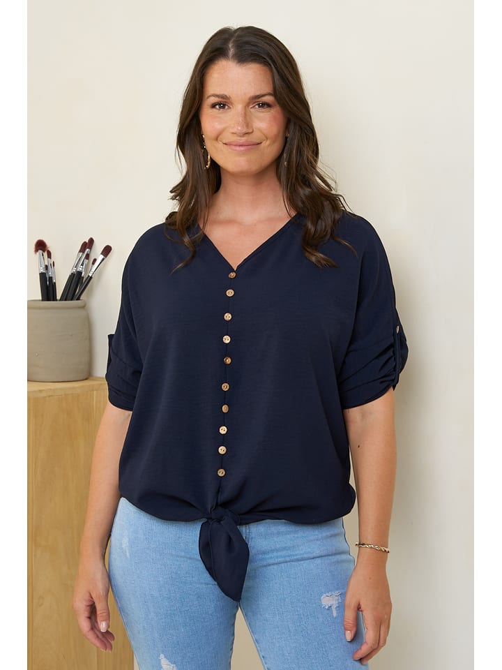 Curvy Lady Bluzka w kolorze granatowym rozmiar: 40/42