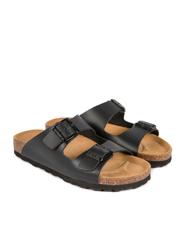 BABUNKERS Family Skórzane klapki w kolorze czarnym rozmiar: 38