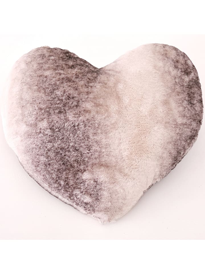 Poduszka w kolorze brązowo-jasnoróżowym - 42 x 40 cm