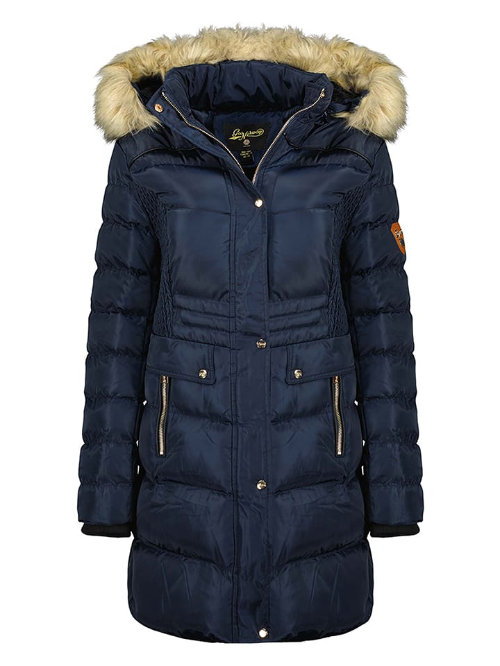 Geographical Norway Płaszcz zimowy "Badonna" w kolorze granatowym rozmiar: S