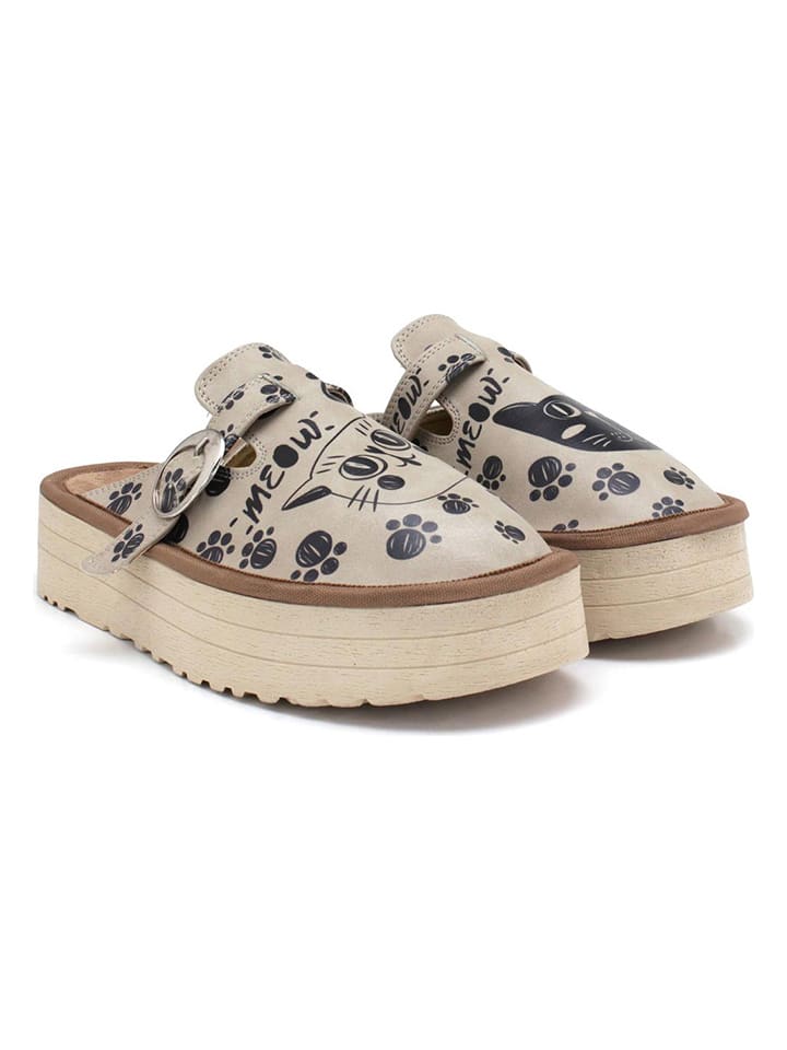 Calceo Chodaki w kolorze beżowo-czarnym rozmiar: 40