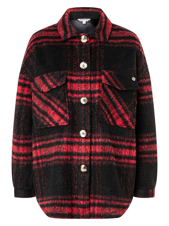 Timezone Kurtka koszulowa w kolorze czerwono-czarnym rozmiar: M