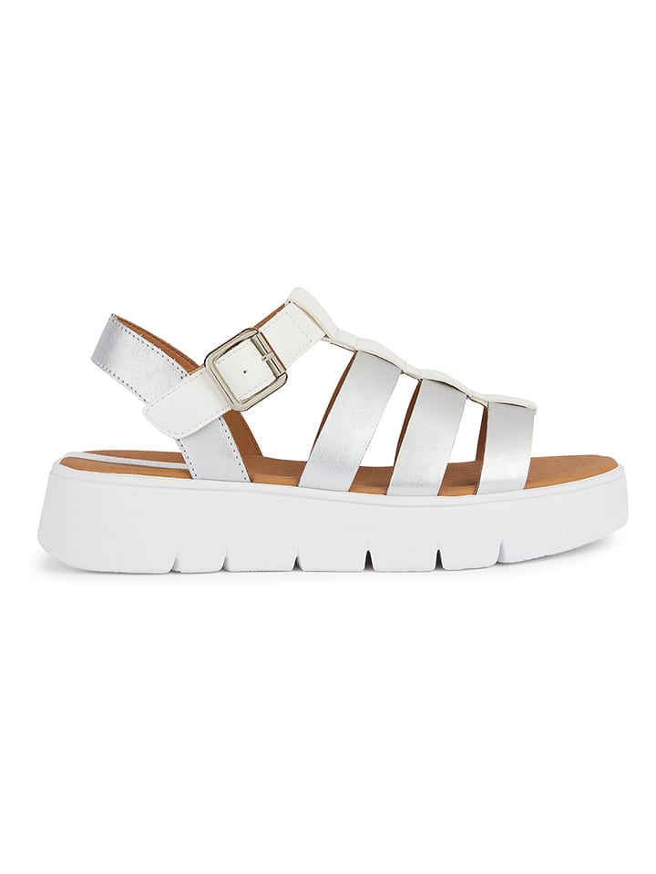 Geox Sandały "Dandra 40" w kolorze srebrno-białym rozmiar: 37