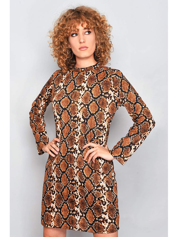 H.H.G. Sukienka w kolorze brązowo-kremowym rozmiar: M