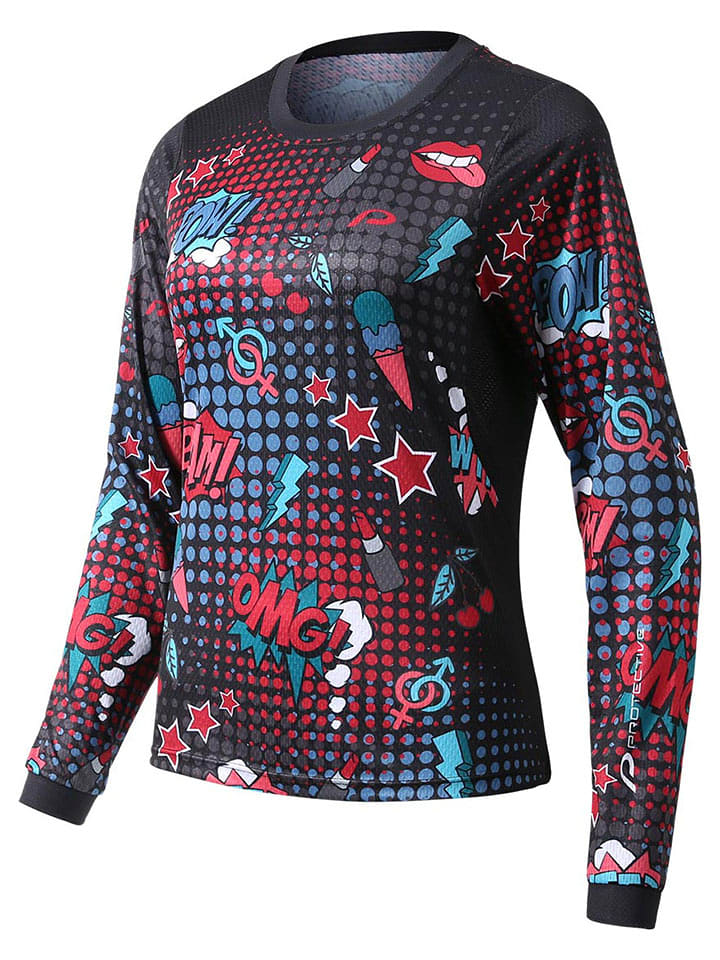Protective Koszulka kolarska "Bang" w kolorze czarnym ze wzorem rozmiar: 38