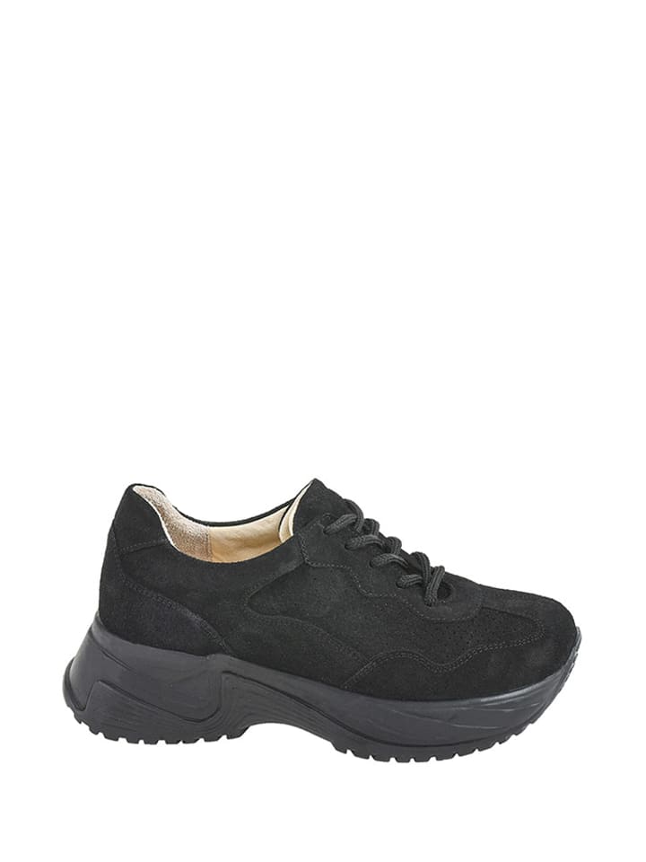 Skórzane sneakersy w kolorze czarnym