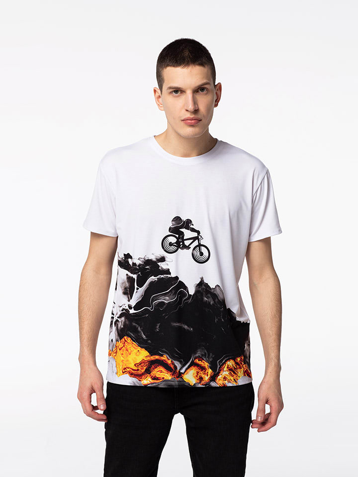 Mr GUGU & MISS GO Koszulka w kolorze białym ze wzorem rozmiar: L