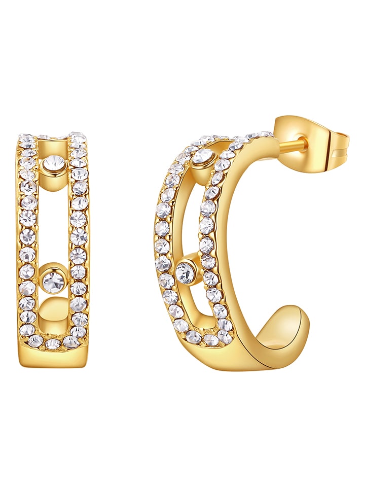 Park Avenue Pozłacane kolczyki-półkreole z kryształami Swarovski rozmiar: onesize