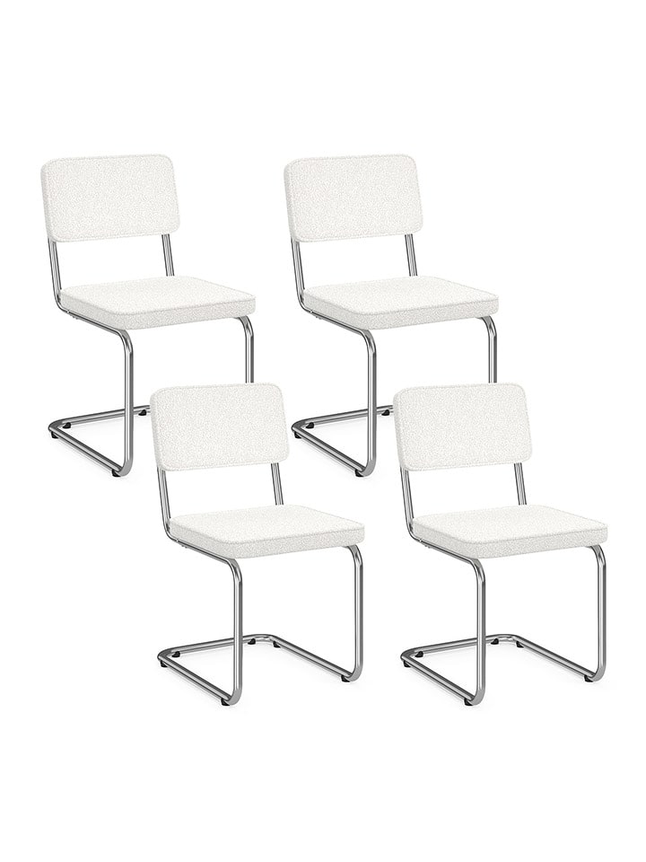 IDOMYA Factory Krzesła (4 szt.) "Naya" w kolorze białym do jadalni - 44 x 79 x 52 cm rozmiar: onesize